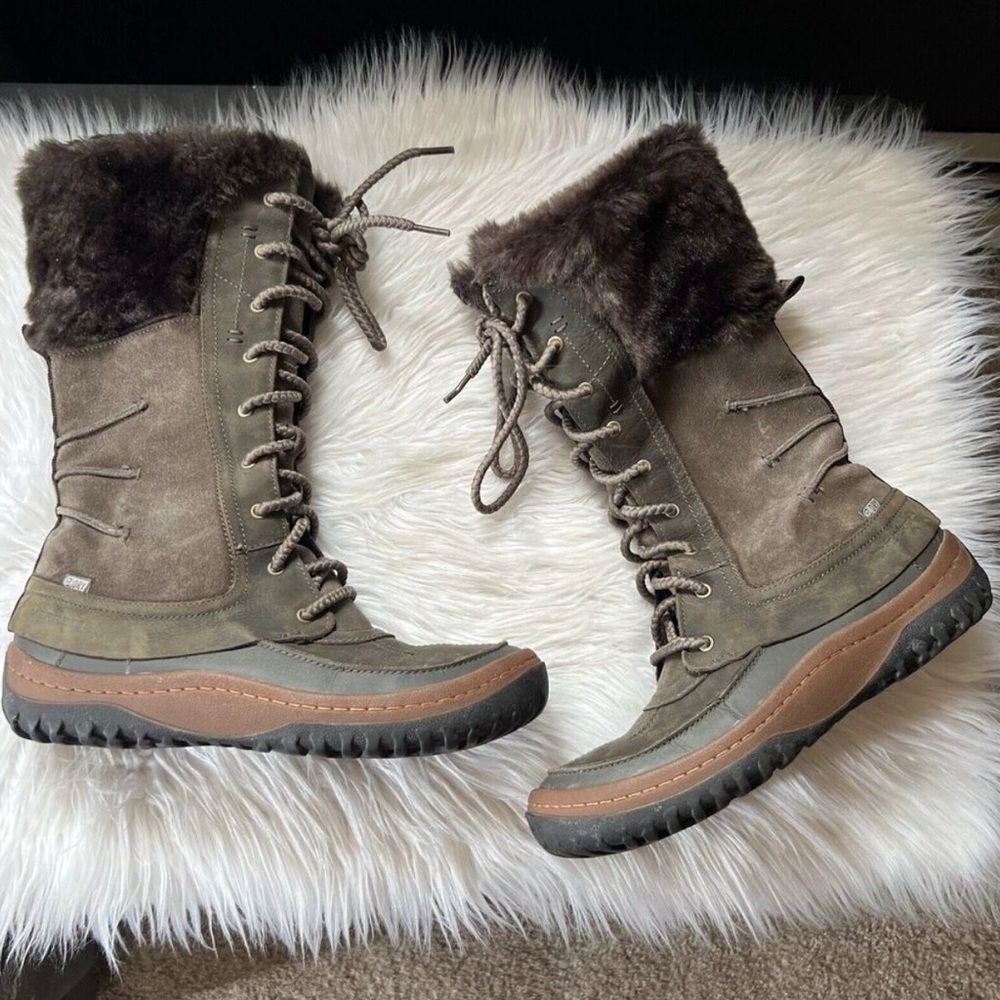 Merrell Falcon Women’s Boots Size 10.5 Winter Snow Leather And Faux Fur